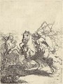 A Cavalry Fight - Rembrandt Van Rijn
