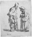 A beggar Man and beggar Woman conversing - Rembrandt Van Rijn
