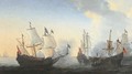 A frigate battle at sea - Reiner Nooms (Zeeman)