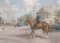 A mounted policeman in Trafalgar Square - Reginald Mills