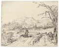 Landscape with a Sportsman and Dog - Rembrandt Van Rijn