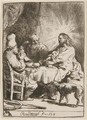 Christ at Emmaus The smaller Plate - Rembrandt Van Rijn