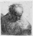 Bust of an old Man with a flowing Beard The Head bowed forward - Rembrandt Van Rijn