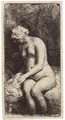 A Woman bathing her Feet at a Brook - Rembrandt Van Rijn