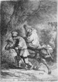 The Flight into Egypt Small Plate - Rembrandt Van Rijn