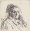 The Artist's Mother, Head and Bust Three Quarters right - Rembrandt Van Rijn