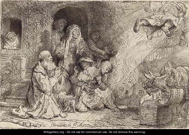 The Angel departing from the Family of Tobias - Rembrandt Van Rijn