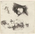 Sheet of Studies Head of the Artist, a Beggar Couple, Heads of an old Man and an old Woman, etc. - Rembrandt Van Rijn