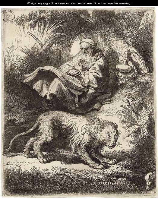 Saint Jerome reading - Rembrandt Van Rijn