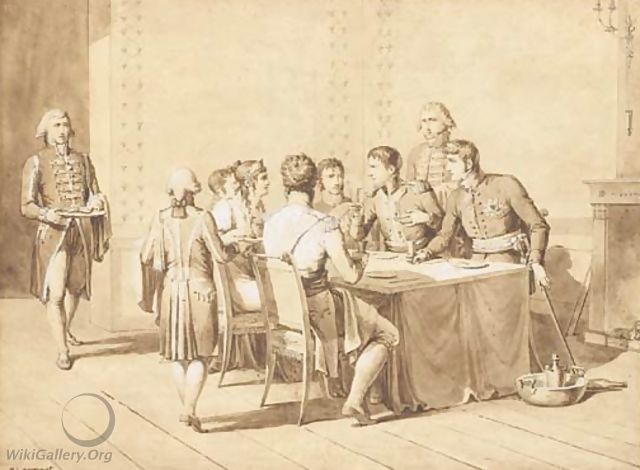 Emperor Napoleon I at Tilsit on 6-9 July 1807 with Tsar Alexander I, the Grand Duke Constantin, and Queen Louisa of Prussia - Rene-Vincent Perrenot