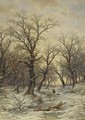 Huntsman in a winter landscape - Remigius Adriannus van Haanen
