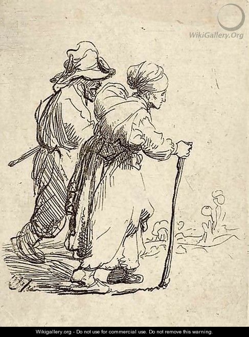 Two Tramps; a Man and a Woman - Rembrandt Van Rijn