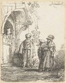Three oriental Figures (Jacob and Laban ) - Rembrandt Van Rijn