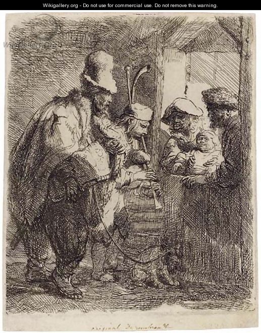 The strolling Musicians - Rembrandt Van Rijn