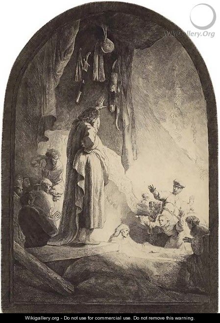 The Raising of Lazarus Large Plate - Rembrandt Van Rijn