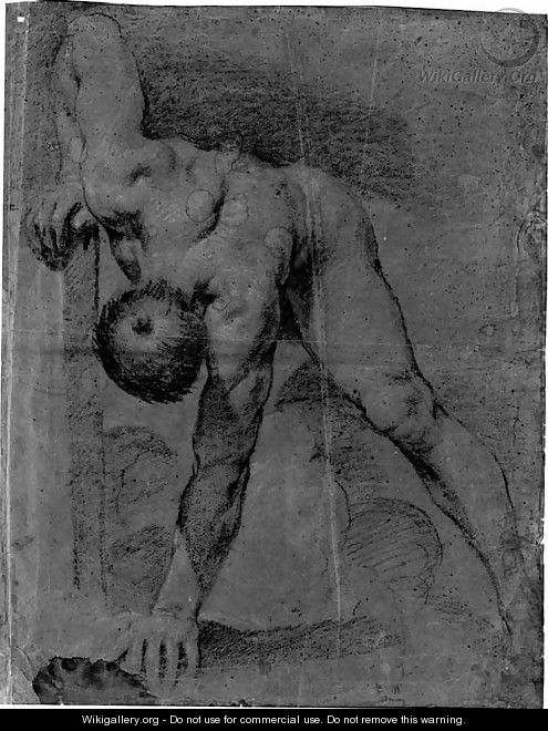 A nude leaning forward - Pietro Faccini