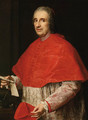 Portrait of a Cardinal, half-length, in robes of office, holding his biretta and a letter - Pompeo Gerolamo Batoni