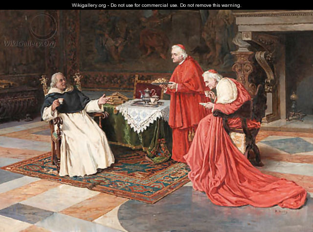 Cardinals enjoying tea - Pietro Pavesi
