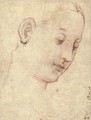 Head of the Madonna, in three-quarter profile to the right - Raphael