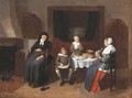An interior with a family eating - Quiringh Gerritsz. van Brekelenkam