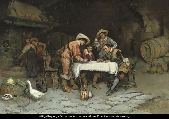 A game of dice in the tavern - Publio Tommasi