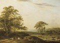 An Italianate river landscape with a shepherd and cattle - Barend Gael or Gaal