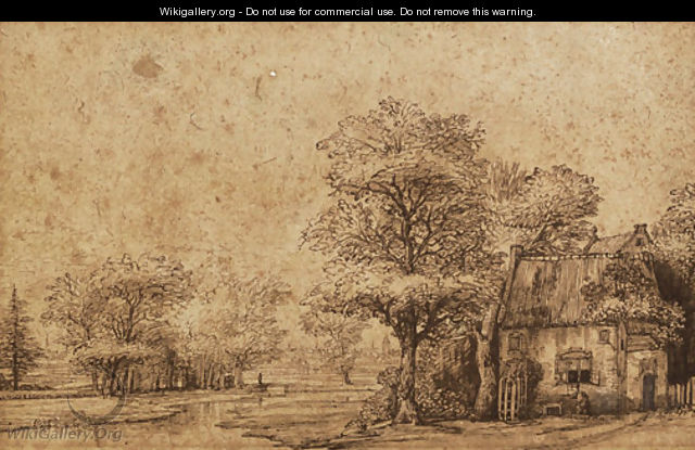 A wooded landscape with a cottage - Pieter De With