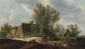 A wooded landscape with a huntsman setting - Pieter De Neijn