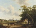 Panoramic view of The Hague, with the Nieuwe Kerk and the St Jacob's Kerk beyond - Pieter Daniel van der Burgh