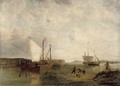 Fishing boats on the Zuider Zee, Holland - Pieter Christiaan Cornelis Dommersen