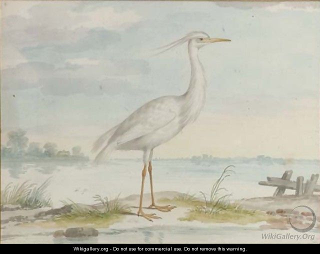 A white heron - Pieter the Younger Holsteyn