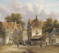 A flower market in a Dutch town - Pieter Gerard Vertin