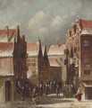 A Dutch street scene - Pieter Gerard Vertin