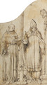 Saints Dominic and Erasmus by a column a design for the wing of an altarpiece - Pieter Pourbus