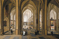 The interior of a Gothic church with elegant company - Peeter, the Elder Neeffs