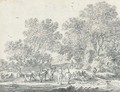 A woodland path with mounted travellers and herdsmen with cattle - Pieter de Molyn