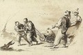 Four orientals, two pulling a cart - Pietro Antonio Novelli