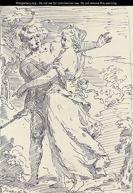 A shepherd restraining a maiden - Pietro Antonio Novelli