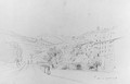 A View of a Road along the River Teppia approaching Cori, south of Rome - Pierre Louis Dubourcq