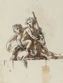 Two putti with a goat - Pieter Antonie Von Verschaffelt