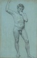 A male nude, his right hand raised - Pierre-Paul Prud'hon