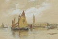Fishing craft on the Lagoon, Venice before the Dogana - Thomas Bush Hardy