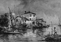 Figures In Fishing Boats On A Venetian Canal - Thomas Bush Hardy