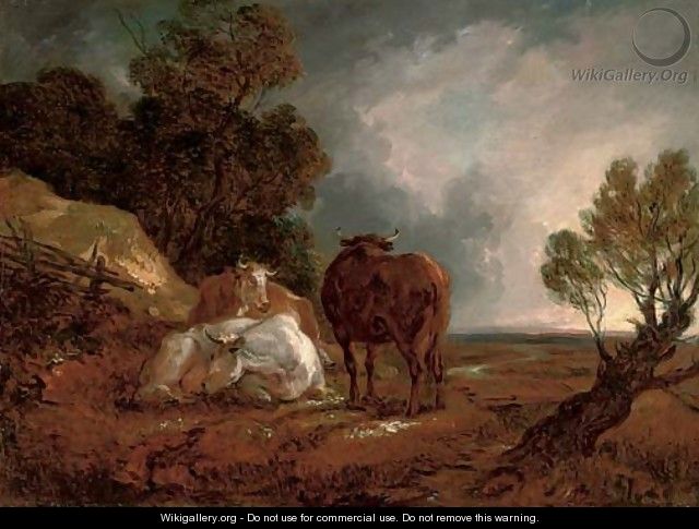 A wooded landscape with cattle - Thomas Barker of Bath
