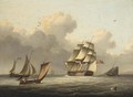 An outward-bound frigate running down the Channel - Thomas Buttersworth
