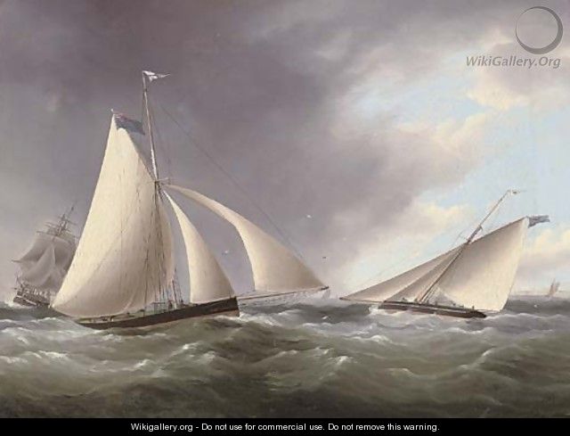 Cutters racing in the Channel off the Seven Sisters - Thomas Buttersworth