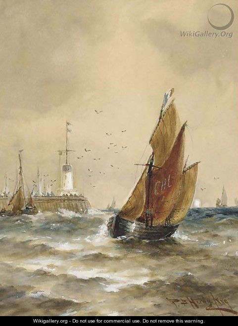 Off Calais Pier - Thomas Bush Hardy