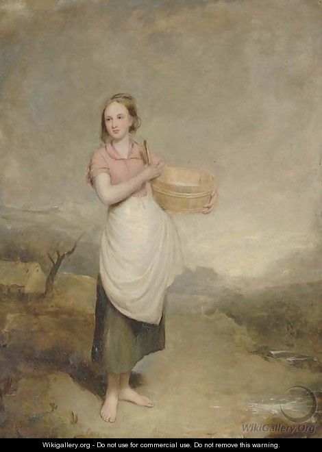 A milkmaid in a landscape - Thomas Duncan
