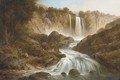 Anglers by a waterfall - Thomas Creswick