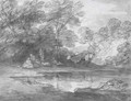 Figures and cattle in a wooded landscape - Thomas Gainsborough